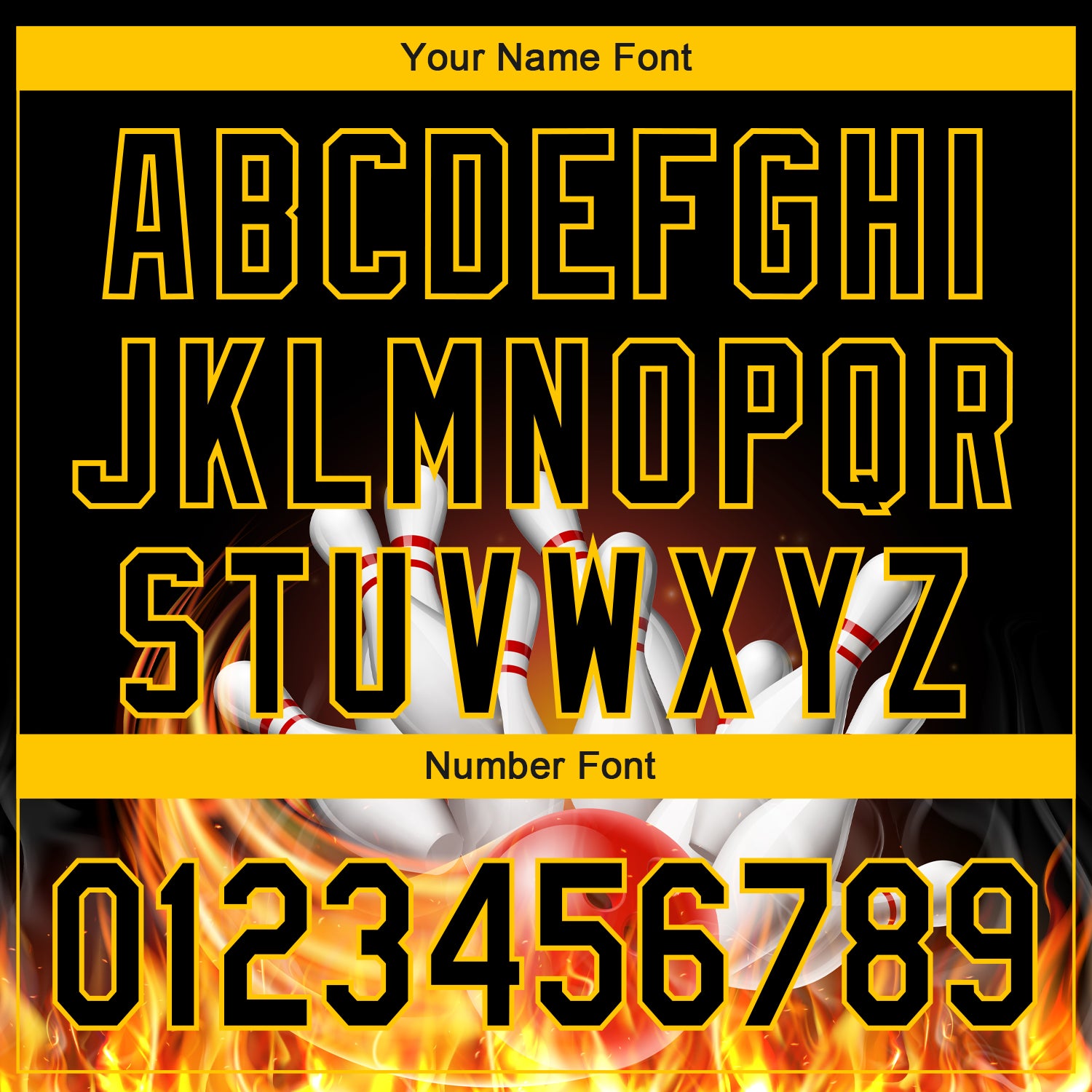 Custom Black Gold 3D Pattern Design Flame Bowling Authentic Baseball Jersey - Sky-Custom