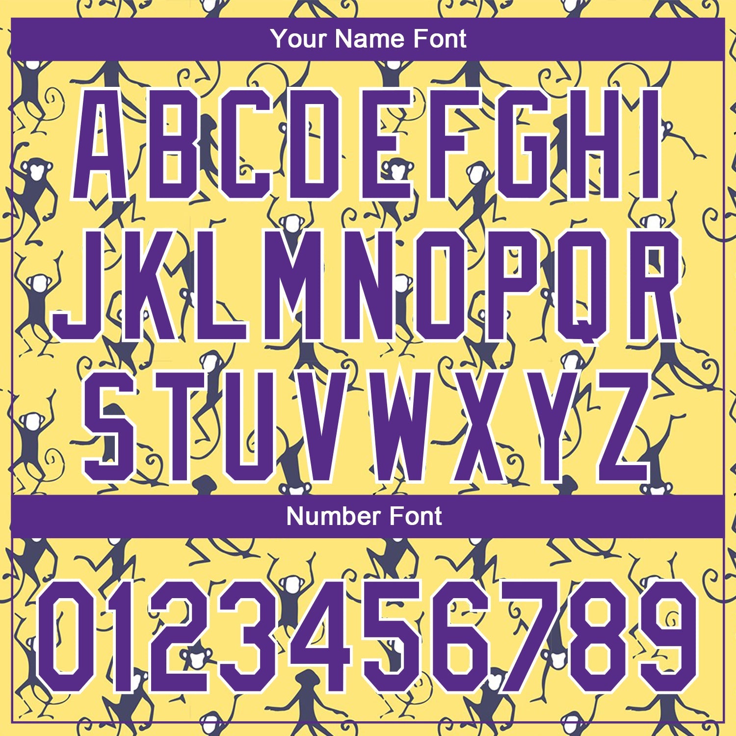 Custom Yellow Purple-White 3D Pattern Design Monkey Authentic Baseball Jersey - Sky-Custom