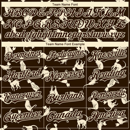 Custom Brown Cream 3D Pattern Design Cat Authentic Baseball Jersey - Sky-Custom