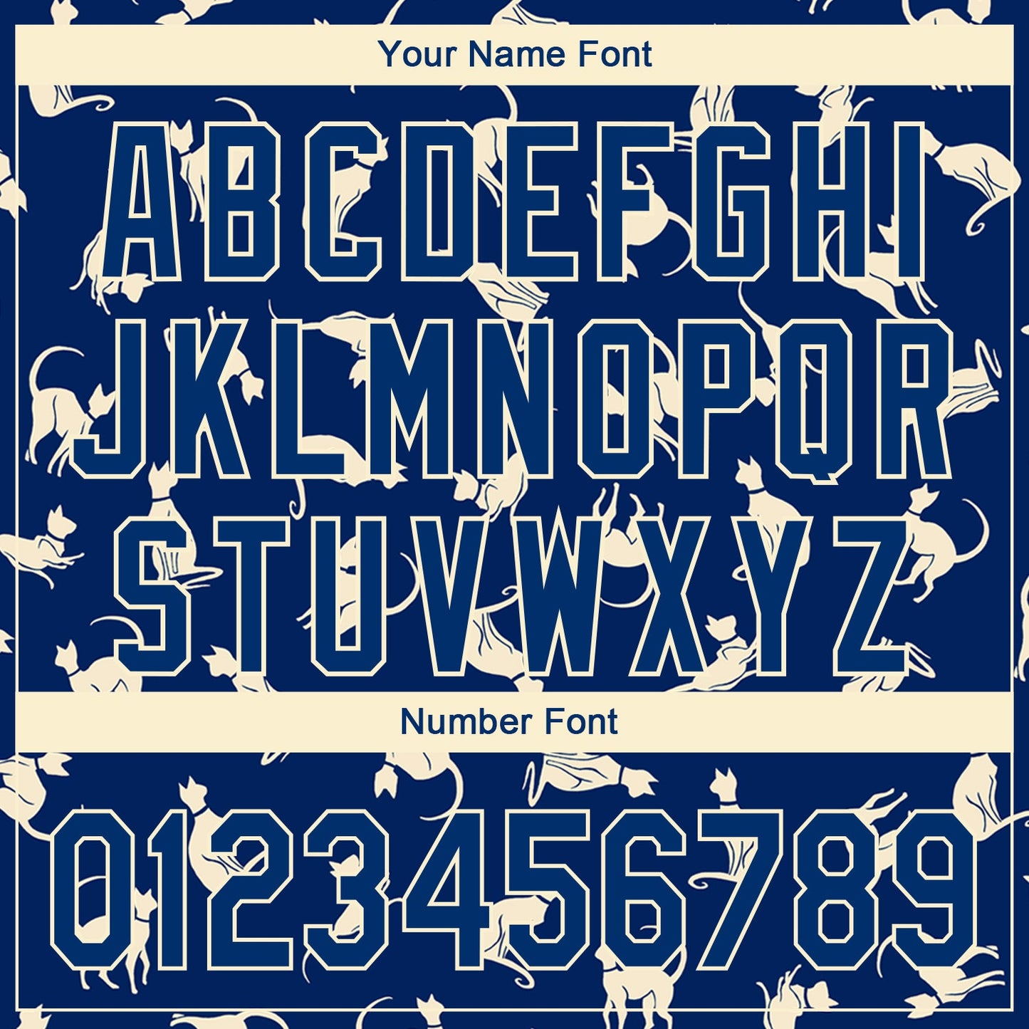 Custom US Navy Blue Cream 3D Pattern Design Cat Authentic Baseball Jersey - Sky-Custom