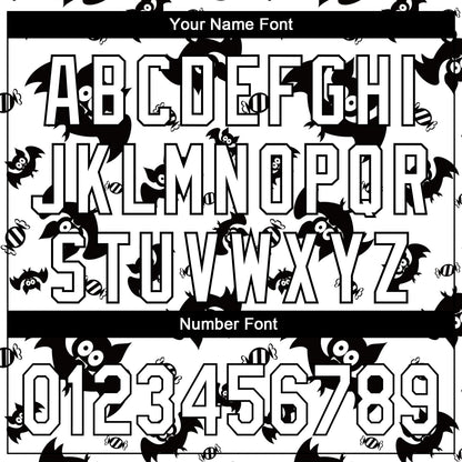 Custom White Black 3D Pattern Design Bat Authentic Baseball Jersey - Sky-Custom