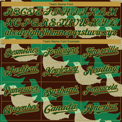 Custom Black Green-Old Gold 3D Pattern Design Bird Authentic Baseball Jersey - Sky-Custom