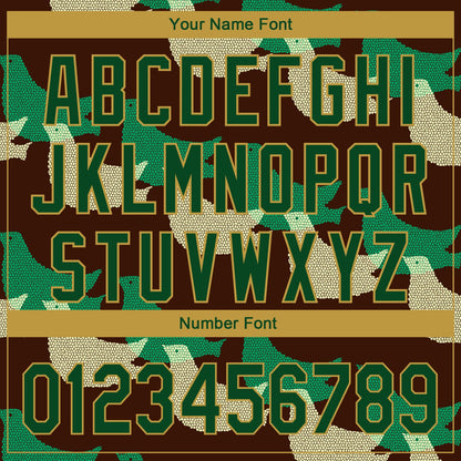 Custom Black Green-Old Gold 3D Pattern Design Bird Authentic Baseball Jersey - Sky-Custom