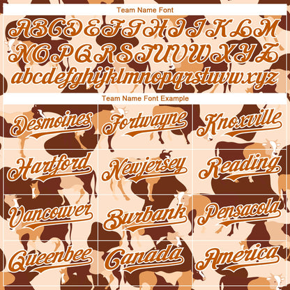 Custom Cream Texas Orange-White 3D Pattern Design Ox Authentic Baseball Jersey - Sky-Custom