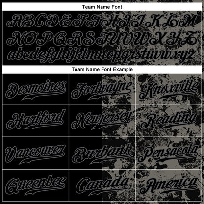 Custom Black Steel Gray 3D Skull Fashion Authentic Baseball Jersey - Sky-Custom