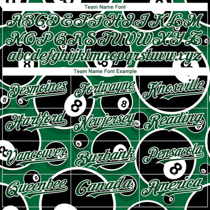 Custom Green White 3D Pattern Design Billiards Snooker 8 Ball Authentic Baseball Jersey - Sky-Custom