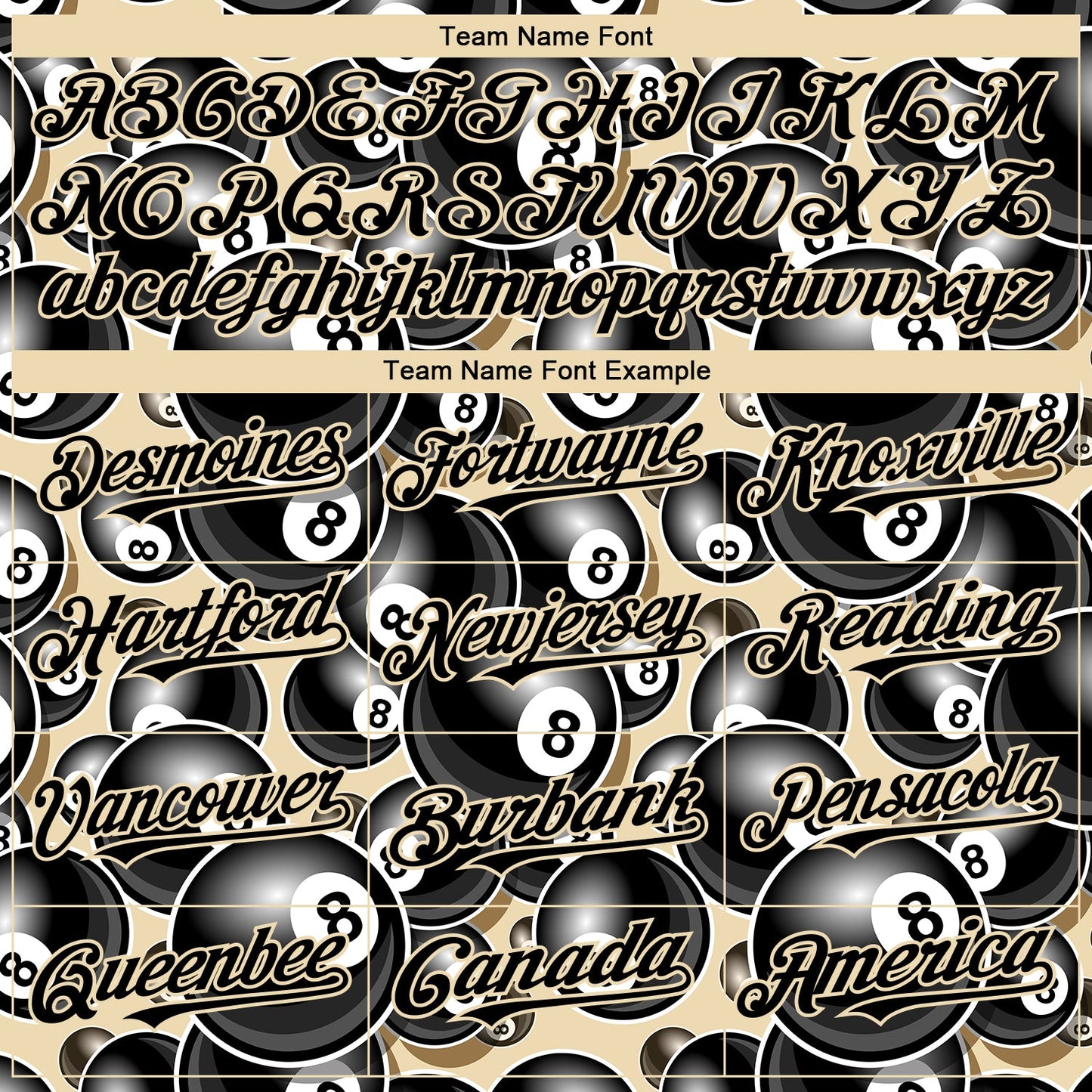 Custom City Cream Black 3D Pattern Design Billiards Snooker 8 Ball Authentic Baseball Jersey - Sky-Custom