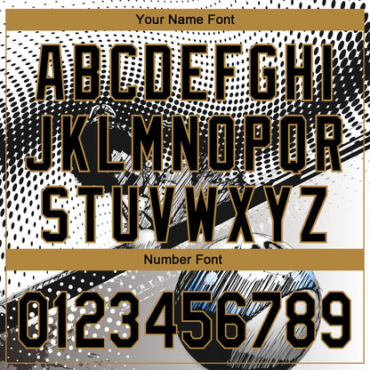 Custom White Black-Old Gold 3D Pattern Design Billiards Authentic Baseball Jersey - Sky-Custom