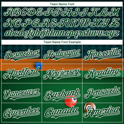 Custom Green White 3D Pattern Design Billiards Authentic Baseball Jersey - Sky-Custom