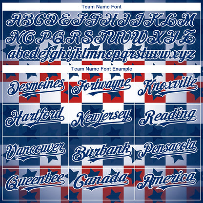 Custom Royal Red-White 3D American Flag Authentic Baseball Jersey - Sky-Custom