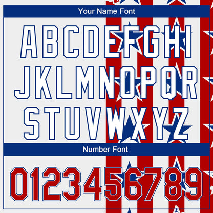 Custom White Red-Royal 3D American Flag Authentic Baseball Jersey - Sky-Custom