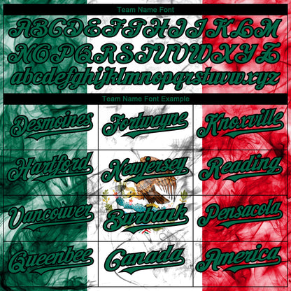 Custom White Red Kelly Green-Black 3D Mexican Flag Authentic Baseball Jersey - Sky-Custom