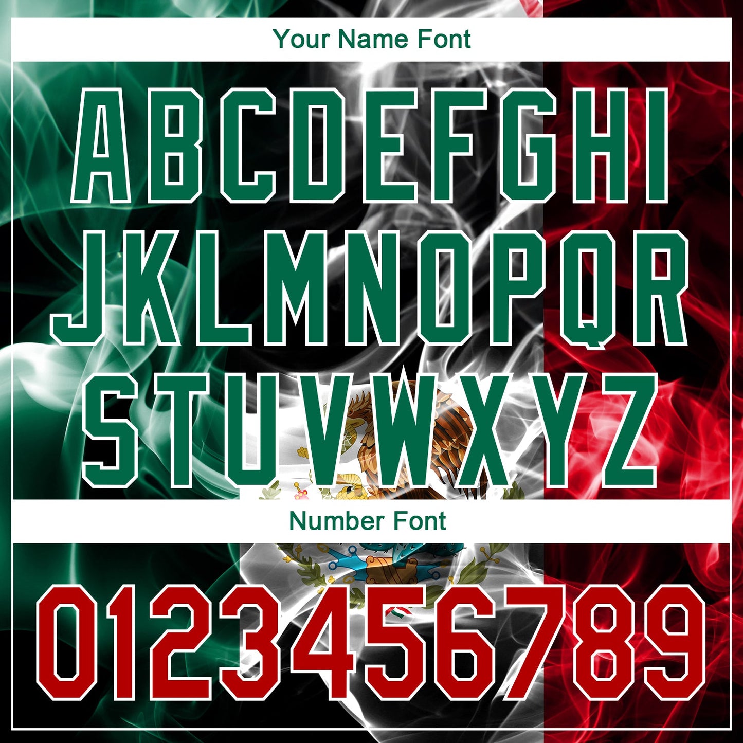 Custom Black Red Kelly Green 3D Mexico Authentic Baseball Jersey - Sky-Custom