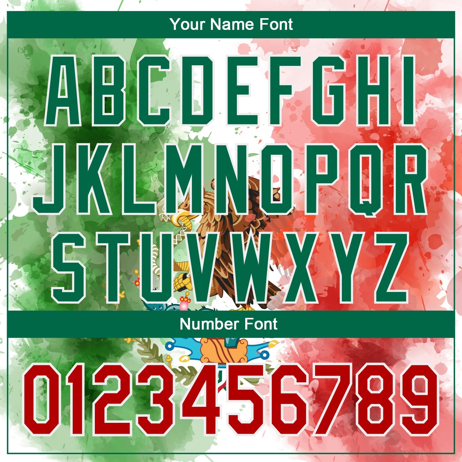 Custom Kelly Green Red-White 3D Mexican Flag Watercolored Splashes Grunge Design Authentic Baseball Jersey - Sky-Custom