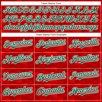 Custom Red Kelly Green-White 3D Mexico Authentic Baseball Jersey - Sky-Custom