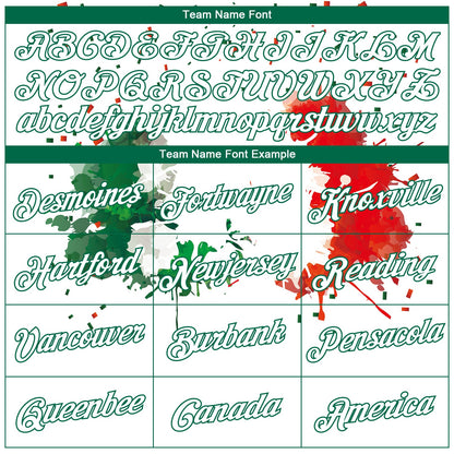 Custom White Kelly Green-Red 3D Mexican Flag Splashes Authentic Basketball Jersey - Sky-Custom