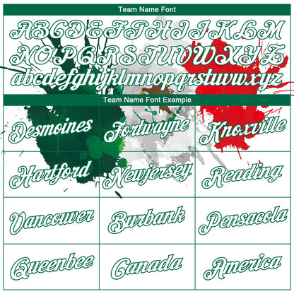 Custom White Kelly Green-Red 3D Mexico Splashes Authentic Basketball Jersey - Sky-Custom
