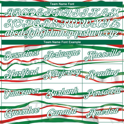 Custom White Kelly Green-Red 3D Mexican Flag Authentic Basketball Jersey - Sky-Custom