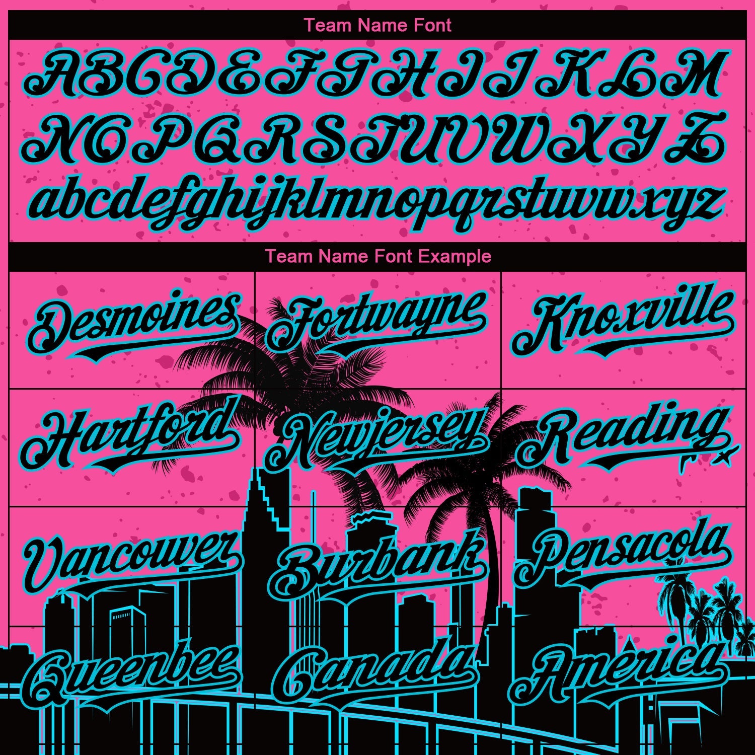 Custom Pink Lakes Blue-Black 3D Miami Palm Trees City Edition Authentic Baseball Jersey - Sky-Custom