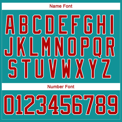 Custom Teal Red-White Christmas Santa Claus 3D Hockey Lace Neck Jersey - Sky-Custom