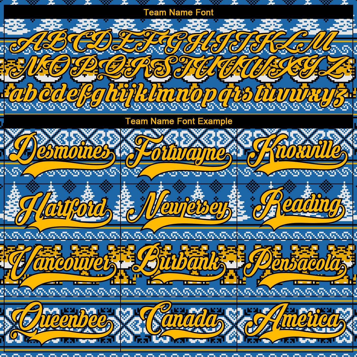Custom Light Blue Gold-Black Christmas Tree And Tiger 3D Hockey Lace Neck Jersey - Sky-Custom