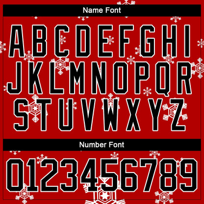 Custom Red Black-White Christmas Dog Wearing Santa Claus Costume 3D Hockey Lace Neck Jersey - Sky-Custom