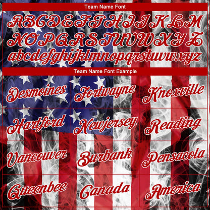 Custom White Royal-Red 3D American Flag Fashion Authentic Basketball Jersey - Sky-Custom