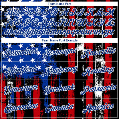 Custom Black Red-Royal 3D American Flag Fashion Authentic Basketball Jersey - Sky-Custom