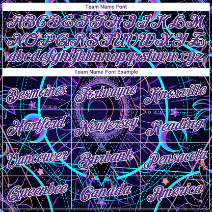 Custom Purple White 3D Pattern Design Magic Mushrooms Over Sacred Geometry Psychedelic Hallucination Authentic Basketball Jersey - Sky-Custom