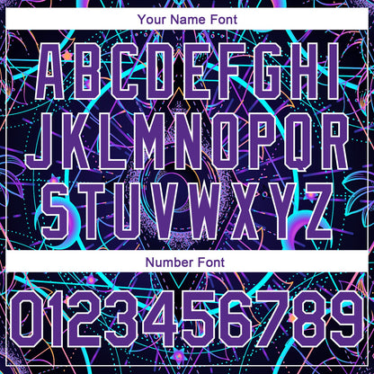 Custom Purple White 3D Pattern Design Magic Mushrooms Over Sacred Geometry Psychedelic Hallucination Authentic Basketball Jersey - Sky-Custom