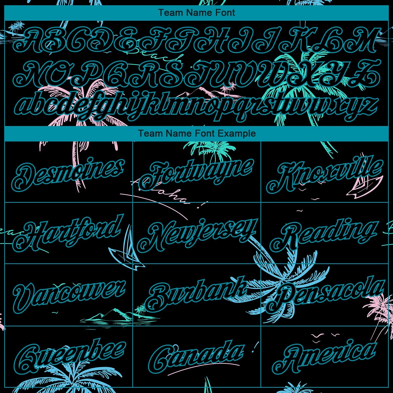 Custom Black Teal 3D Pattern Tropical Hawaii Palm Trees Authentic Basketball Jersey - Sky-Custom