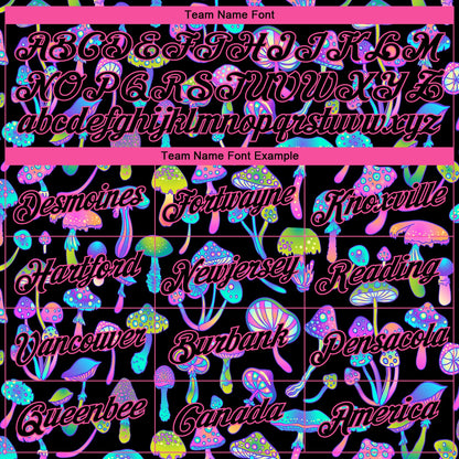 Custom Black Pink 3D Pattern Design Magic Mushrooms Psychedelic Hallucination Authentic Basketball Jersey - Sky-Custom
