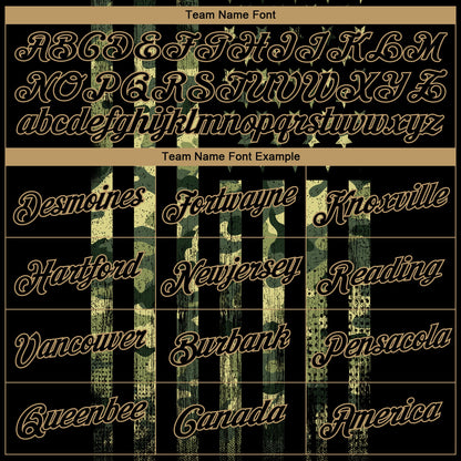 Custom Camo Black-Old Gold 3D American Flag Fashion Authentic Salute To Service Basketball Jersey - Sky-Custom