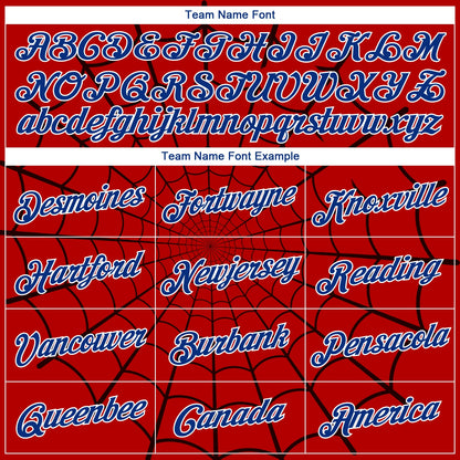 Custom Red Royal-White 3D Pattern Design Spider Web Authentic Basketball Jersey - Sky-Custom