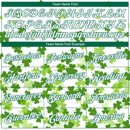 Custom White Kelly Green 3D Pattern Design St. Patrick's Day Authentic Basketball Jersey - Sky-Custom