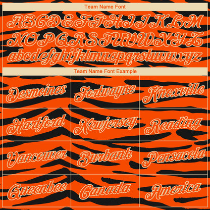 Custom Orange Cream 3D Pattern Design Tiger Print Authentic Basketball Jersey - Sky-Custom