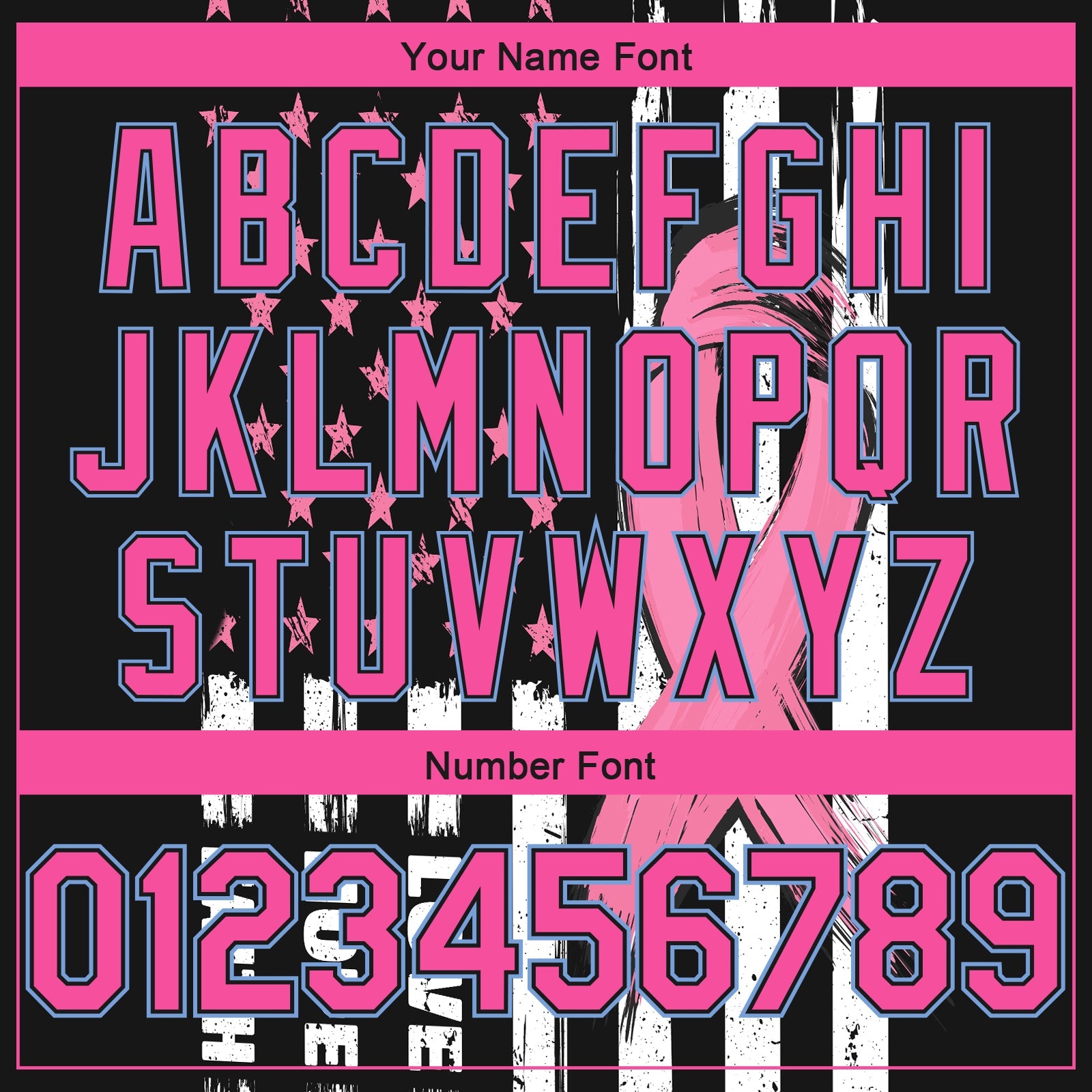 Custom Black Pink-Light Blue 3D American Flag Fashion With Pink Ribbon Breast Cancer Awareness Month Women Health Care Support Authentic Basketball Jersey - Sky-Custom