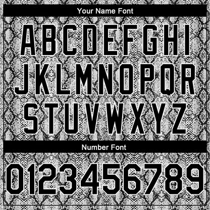 Custom Black White 3D Pattern Design Snakeskin Authentic Basketball Jersey - Sky-Custom