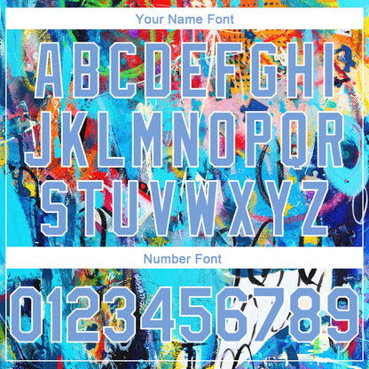 Custom Graffiti Pattern Light Blue-White 3D Grunge Art Authentic Basketball Jersey - Sky-Custom