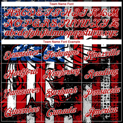 Custom Black Royal-Red 3D Eagle American Flag Authentic Basketball Jersey - Sky-Custom
