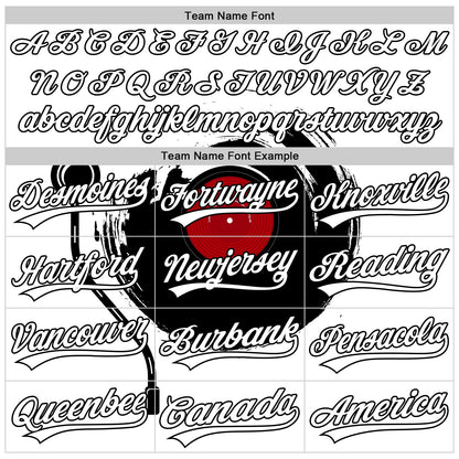 Custom White Black 3D Pattern Design Music Festival Vintage Vinyl Record Authentic Baseball Jersey - Sky-Custom