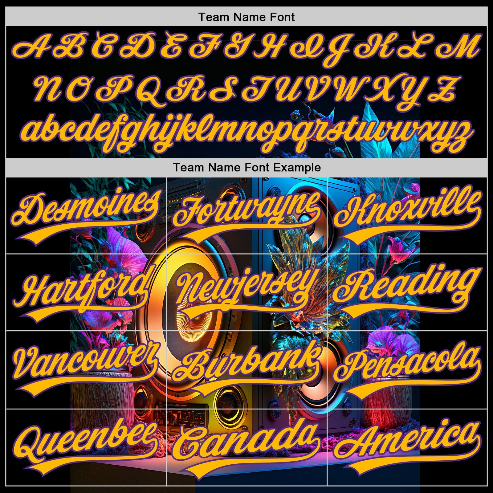 Custom Black Gold-Purple 3D Pattern Design Music Festival Vintage Speaker Music Sound System Authentic Baseball Jersey - Sky-Custom