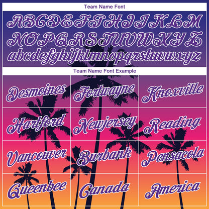 Custom Purple White 3D Pattern Tropical Hawaii Trees Authentic Basketball Jersey - Sky-Custom