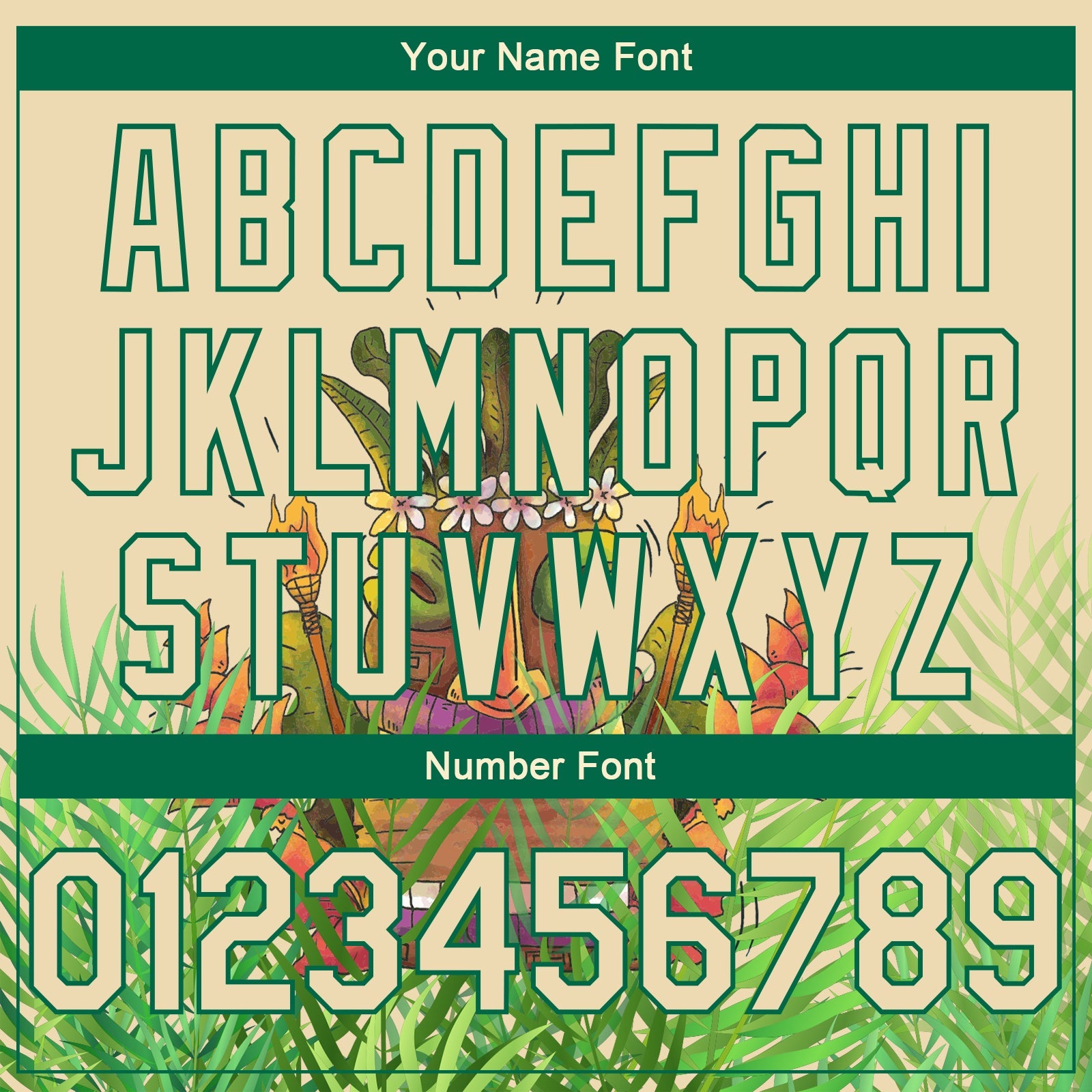Custom Cream Kelly Green 3D Pattern Cartoon Tropical Hawaii Rainforest Authentic Basketball Jersey - Sky-Custom