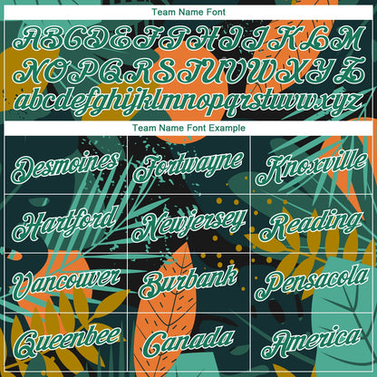 Custom Black Kelly Green-White 3D Pattern Tropical Hawaii Leaves Authentic Basketball Jersey - Sky-Custom