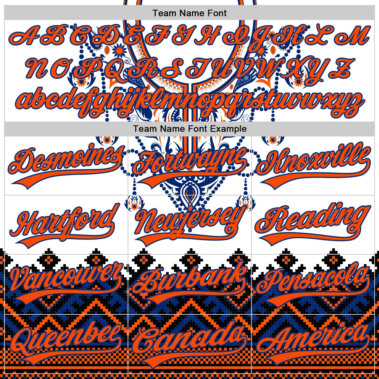 Custom White Orange-Royal 3D Pattern Design Traditional African Ethnic Style Authentic Baseball Jersey - Sky-Custom