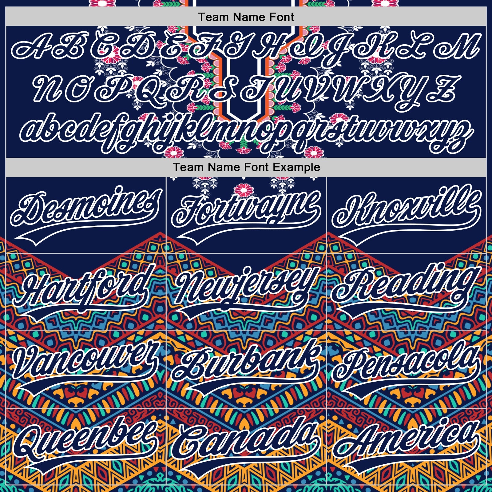 Custom Navy White 3D Pattern Design Vintage Floral African Ethnic Style Authentic Baseball Jersey - Sky-Custom