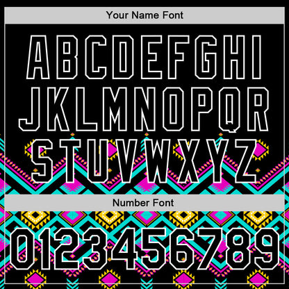 Custom Black White 3D Pattern Design Traditional African Ethnic Style Authentic Baseball Jersey - Sky-Custom