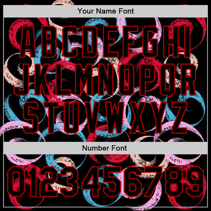 Custom Black Red 3D Pattern Design Abstract Grunge Art Authentic Baseball Jersey - Sky-Custom