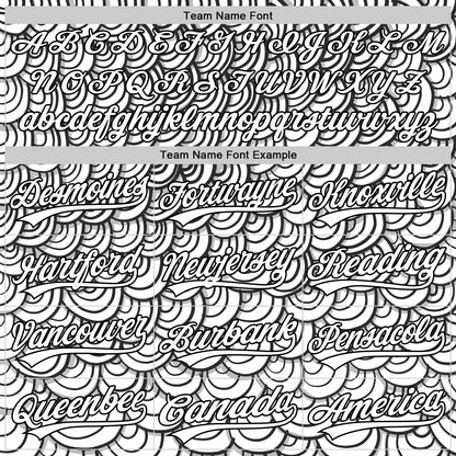 Custom White Black 3D Pattern Design Abstract Doodle Line Art Authentic Baseball Jersey - Sky-Custom